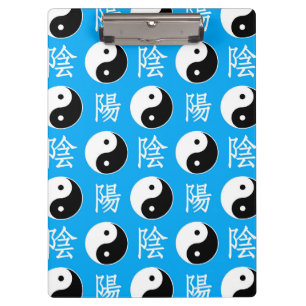 Blue Background Chinese Yinyang Pattern Clipboard