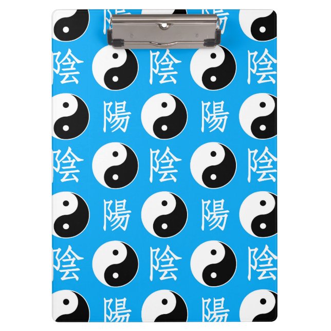Blue Background Chinese Yinyang Pattern Clipboard (Front)