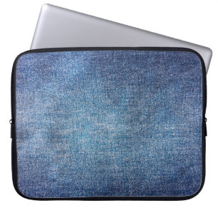 Blue background, denim jeans texture background. D Laptop Sleeve