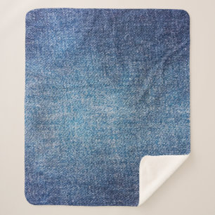 Blue background, denim jeans texture background. D Sherpa Blanket