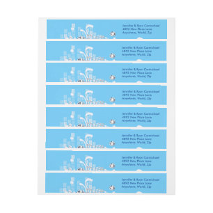 Blue Background Diamond Wrap Around Address Labels