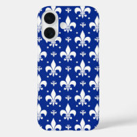 Blue Background Fleur-de-lis Pattern Design