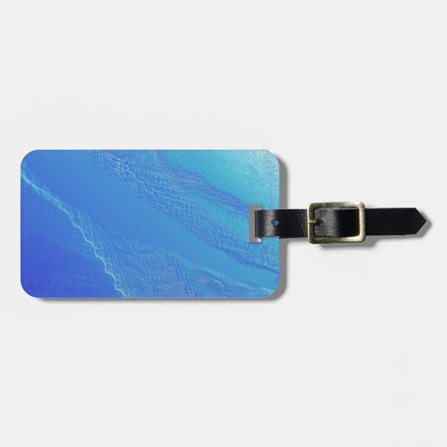 Blue Background Luggage Tag (Front Horizontal)