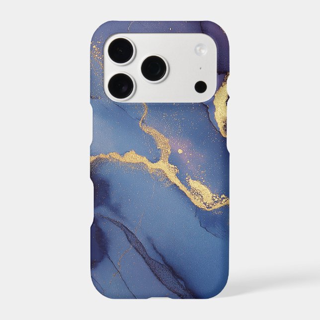 Blue background with gold streaks and dots (Back)