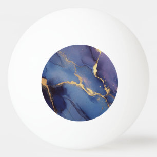 Blue background with gold streaks and dots ping pong ball