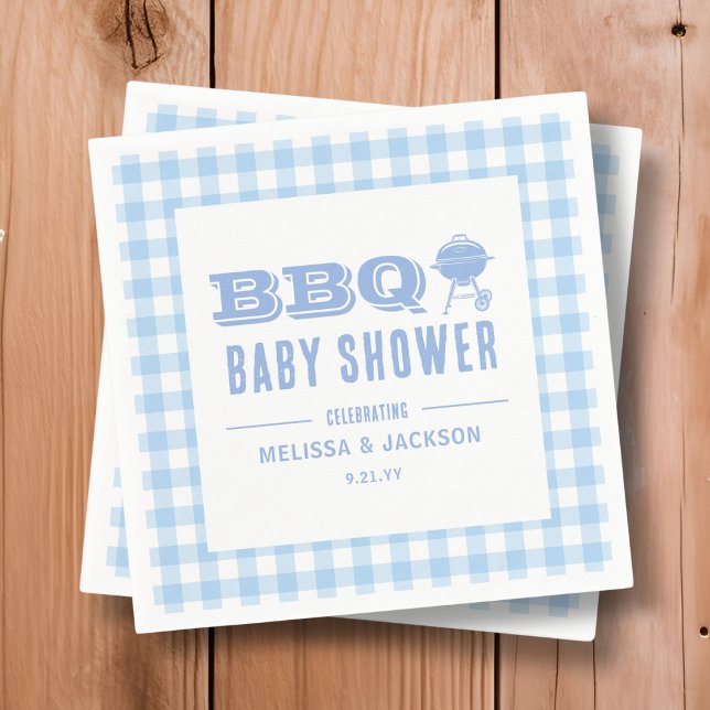 Blue Backyard BBQ Baby Shower  Napkin (Creator Uploaded)