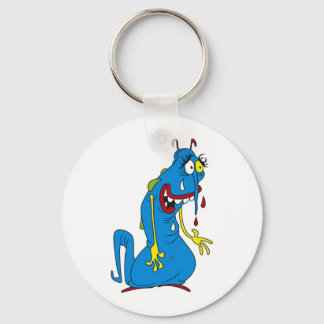 Blue bacteria key ring