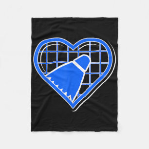 Blue Badminton Heart For Badminton Lovers Fleece Blanket