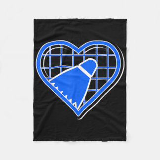 Blue Badminton Heart For Badminton Lovers  Fleece Blanket
