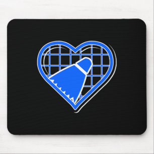 Blue Badminton Heart For Badminton Lovers Mouse Pad