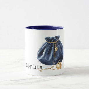 Blue Bag Gold Apple Chain Mug