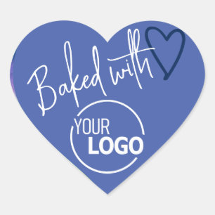 Blue Baked with Love Homemade Baking Logo Label