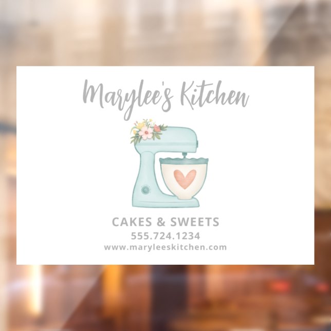 Blue Bakery Pastry Chef Business Window Cling (Sheet 2)