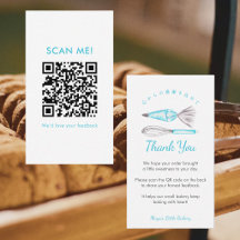Blue Baking Utensils Bakery Leave a Review QR Code