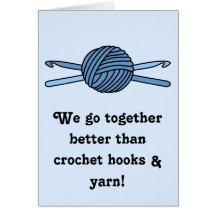 Blue Ball of Yarn & Crochet Hooks (Blue Back)