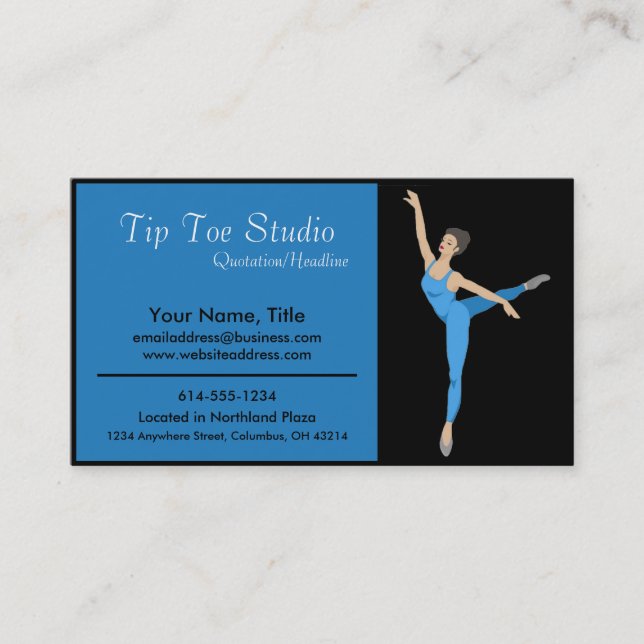 Blue Ballerina Dancer - Business Cards (Front)