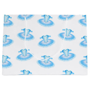 Blue Ballet Birthday Tutu Watercolour Large Gift Bag