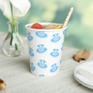 Blue Ballet Birthday Tutu Watercolour Paper Cups