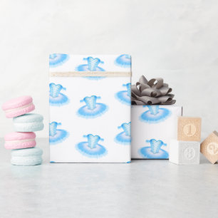 Blue Ballet Birthday Tutu Watercolour Wrapping Paper