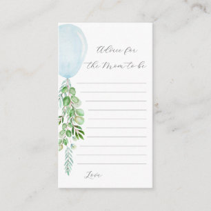 Blue Balloon Advice for Mum To Be Card