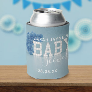 Blue Balloon Arch Baby Shower Favour Can Cooler