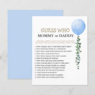 Blue Balloon Baby Shower Game