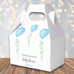 Blue Balloon Baby Shower Greenery  Favour Box