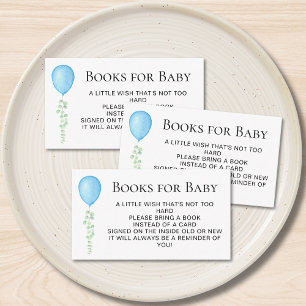 Blue Balloon Books For Baby Baby Shower Enclosure Card