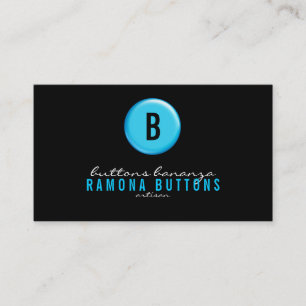 Blue Balloon Button Business Card