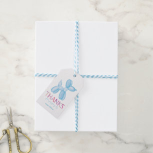 Blue Balloon Dog Favour Tags
