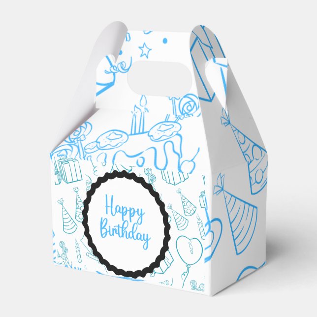 blue balloon favour box (Front Side)