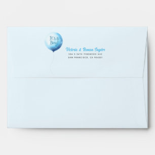 Blue Balloon It's A Boy Cute Baby Shower Envelope