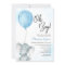 Blue Balloon Oh Boy Elephant Baby Shower Invitatio