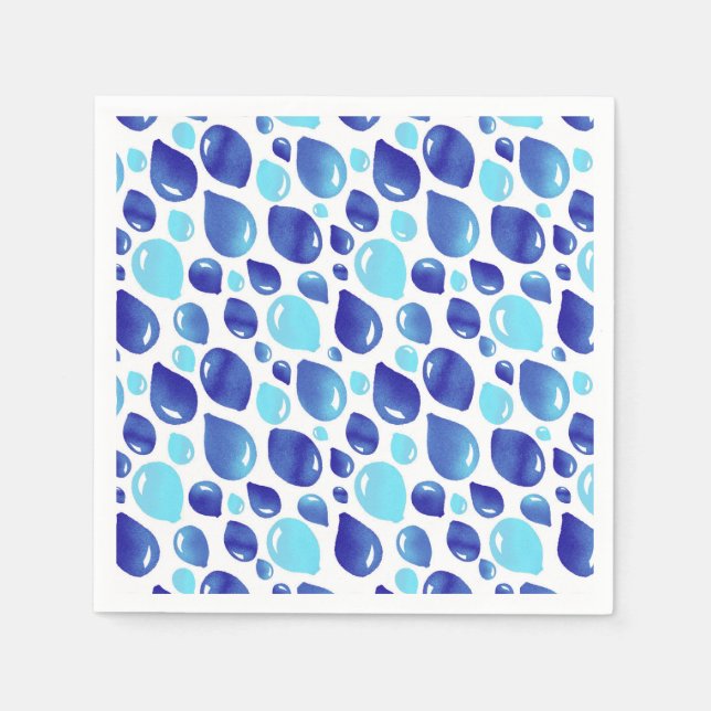 Blue Balloon Pattern Baby Boy Baby Shower Napkin (Front)