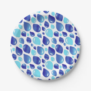 Blue Balloon Pattern Baby Boy Baby Shower Paper Plate