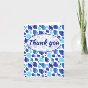 Blue Balloon Pattern Boy Baby Shower  Thank You Card