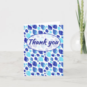 Blue Balloon Pattern Boy Baby Shower  Thank You Card