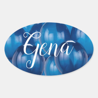 Blue Balloon Stickers and Envelope Seals Template