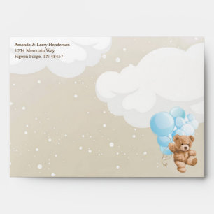 Blue Balloon Teddy Bear Bearly Wait Envelope