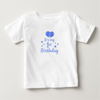 Blue Balloons 1st Birthday Baby T-Shirt