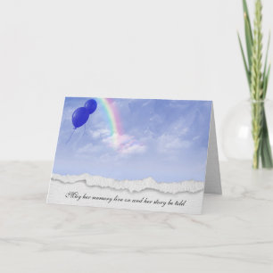 blue balloons and rainbow sympathy card