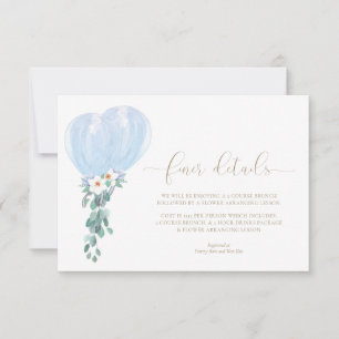 Blue Balloons Baby Shower Finer Details Card