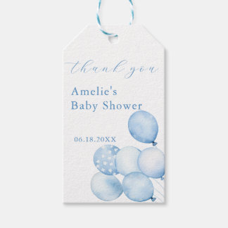 Blue balloons Baby Shower Thank You favour Gift Tags