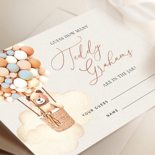 Blue Balloons Guess How Many Grahams Tickets Enclosure Card