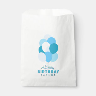 Blue Balloons Happy Birthday Favour Bag
