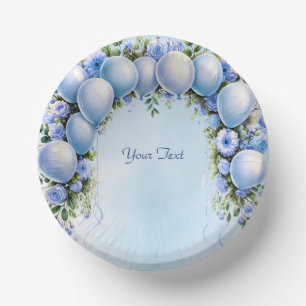 Blue Balloons Paper Bowl Paper Plate
