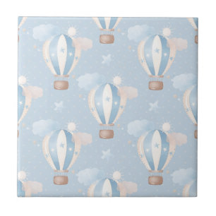 Blue Balloons Pattern Ceramic Tile