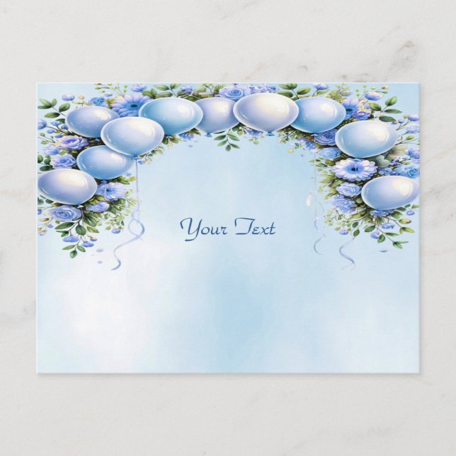 Blue Balloons Postcard (Front)