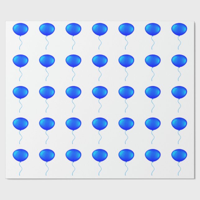 Blue Balloons Wrapping Paper (Flat)