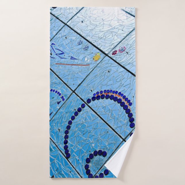Blue Baltimore Mirror Mosaic Bath Towel (Bath Towel)